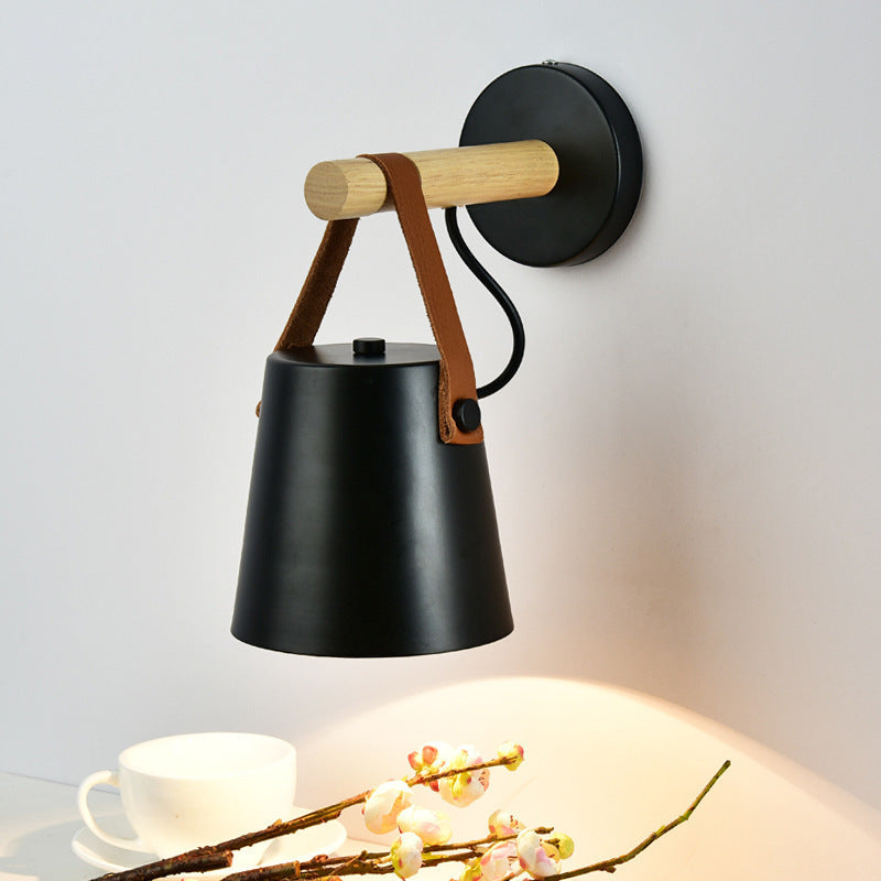Wall Light LumenConic With Wood And Metal For Living Room
