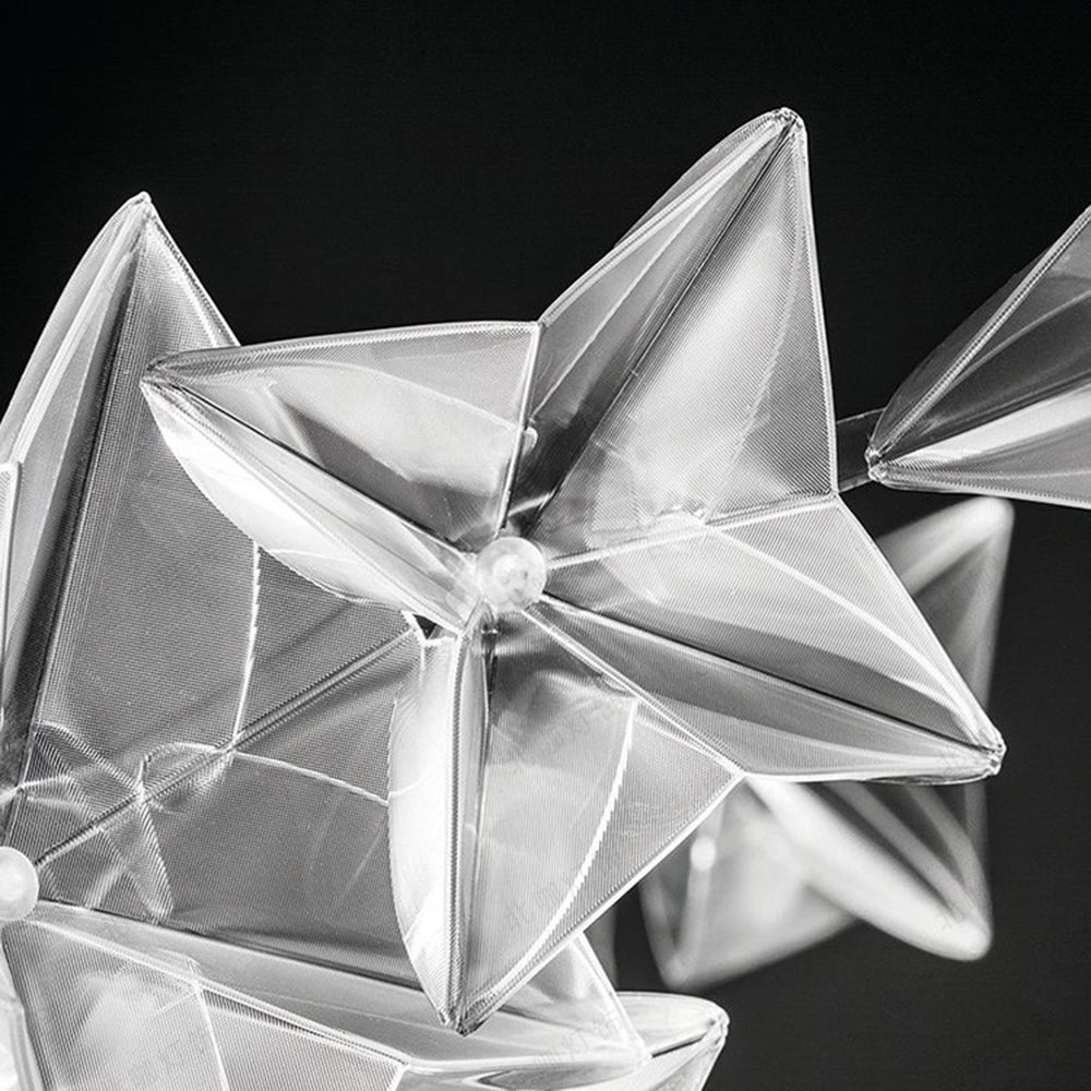 Living Room Ambient Glow Silver Star Pendant Light