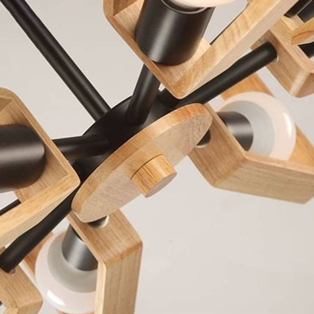 Rotatable Nordic Wooden Pendant Light
