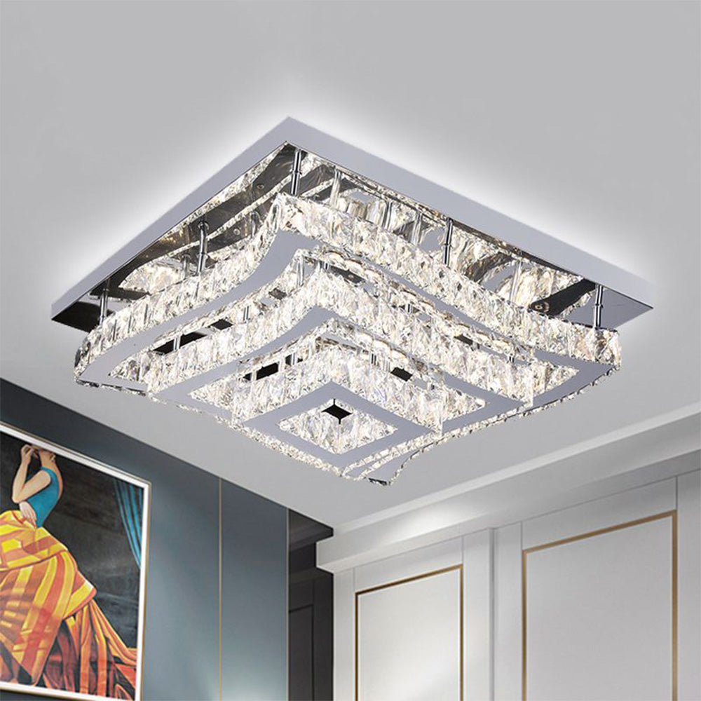 Ceiling Light Living Room Asteria Square Glass And Metal Flush Mount