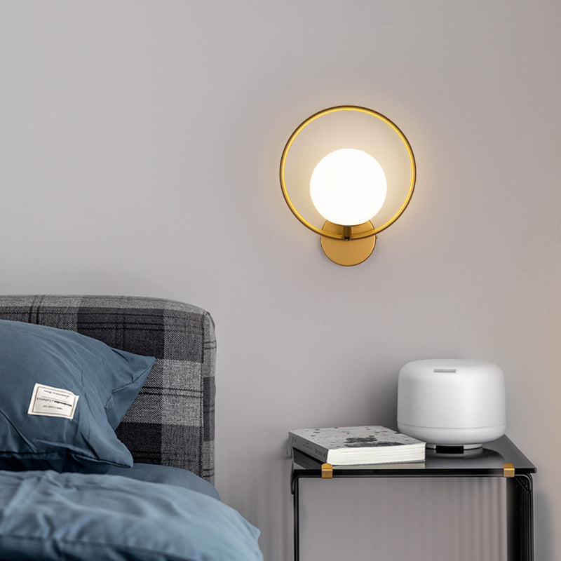 Black Brass and Glass Aurora Indoor LED Wall Light