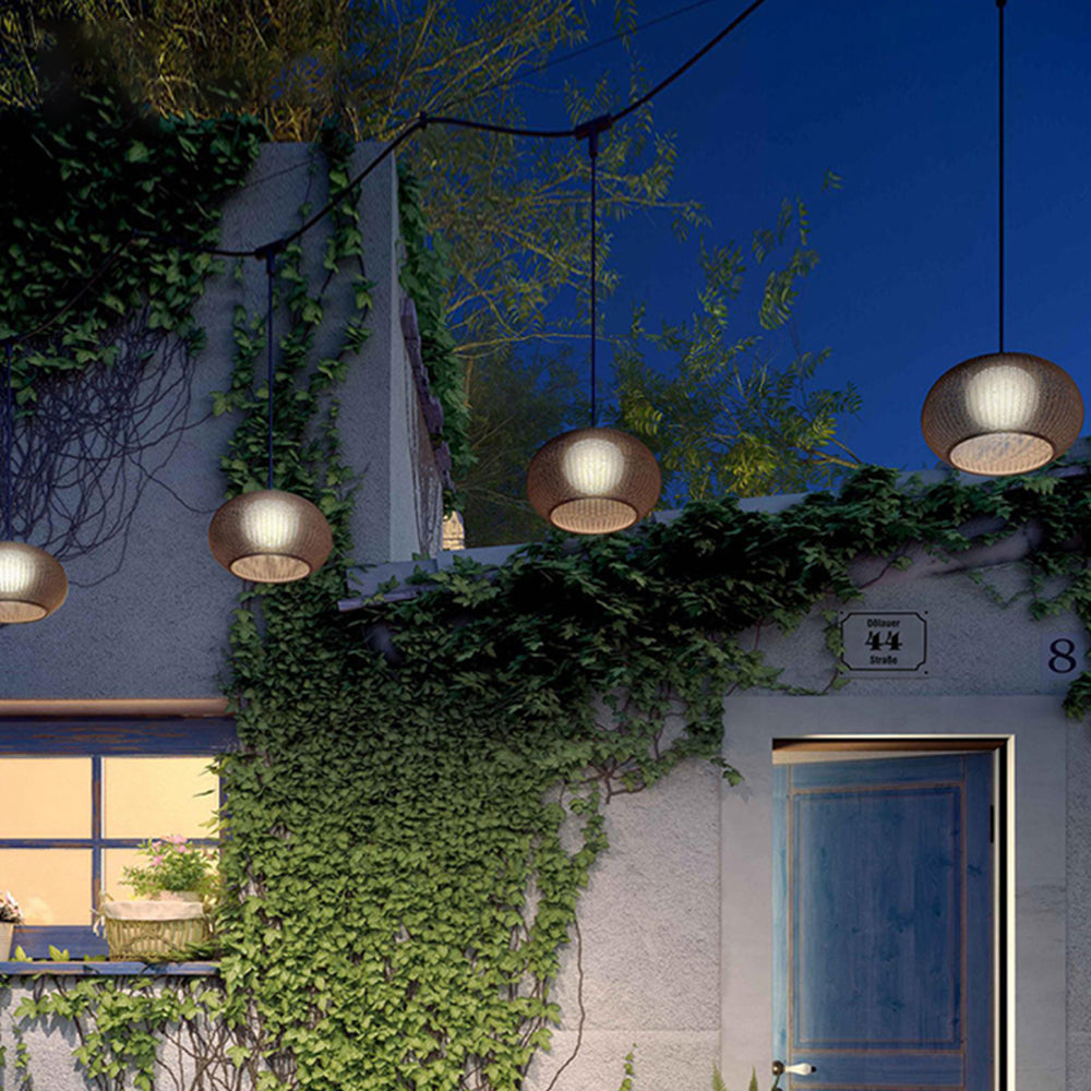 Durable Frame Bamboo And Metal Pendant Light