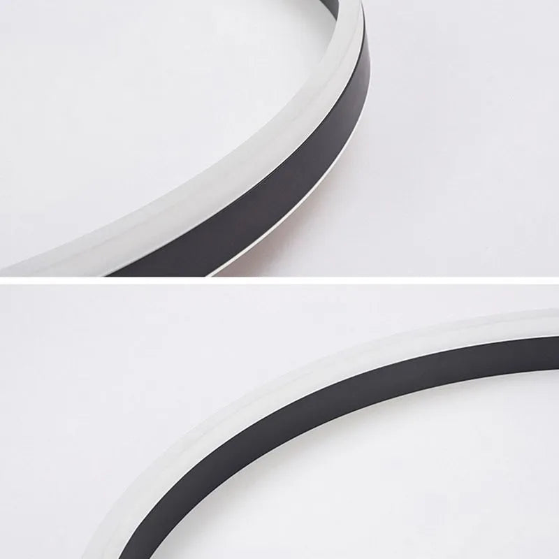 Black Finish Flush Mount Minimalist Ceiling Light Ring