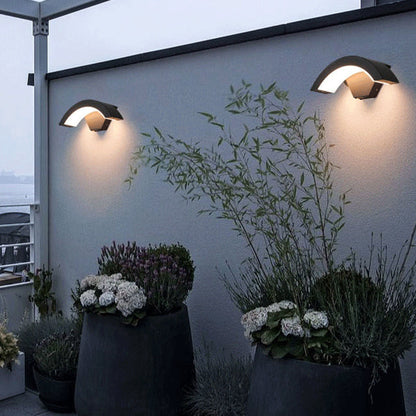 Black Outdoor Wall Light Nordic Weatherproof Arc LED
