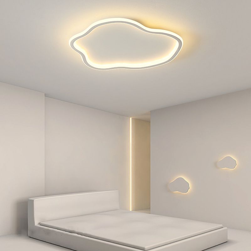 Contemporary Metal Flush Mount Ceiling Light White And Black NovaGlow
