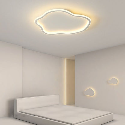 Contemporary Metal Flush Mount Ceiling Light White And Black NovaGlow