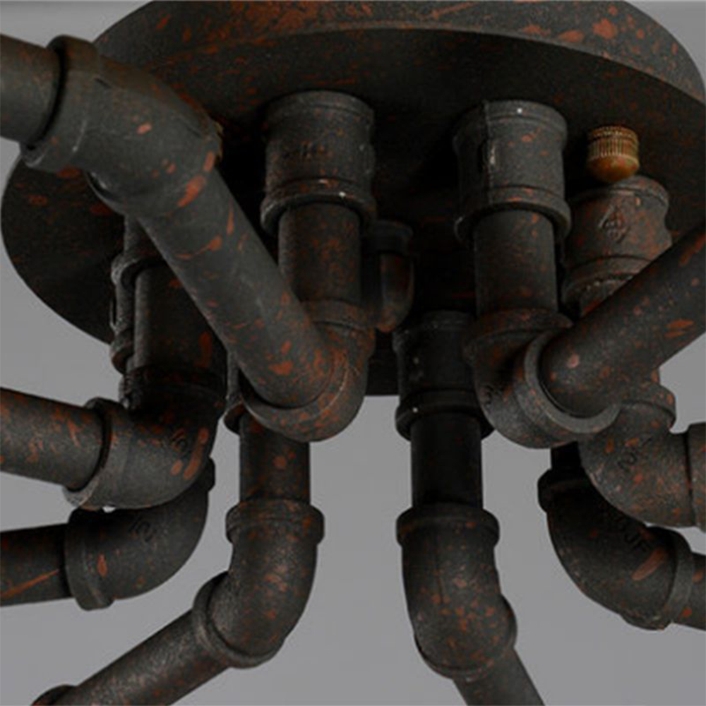 Flush Mount Ceiling Light Vintage Industrial With Handmade Shade
