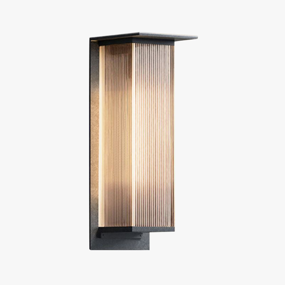 Outdoor Wall Light Black Metal Rectangular Aurora Edge