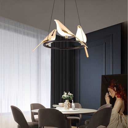 Gold And Black Bird Style Pendant Light For Warm Ambience