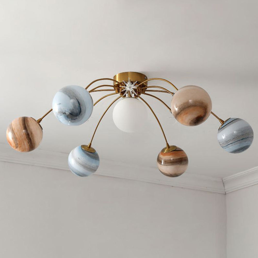 Modern Flush Mount Ceiling Light For Living Room Luma Orbit