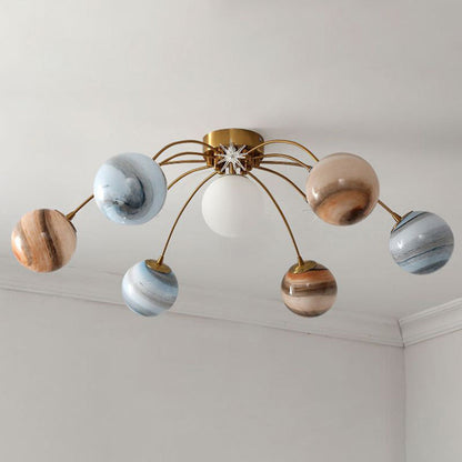 Modern Flush Mount Ceiling Light For Living Room Luma Orbit