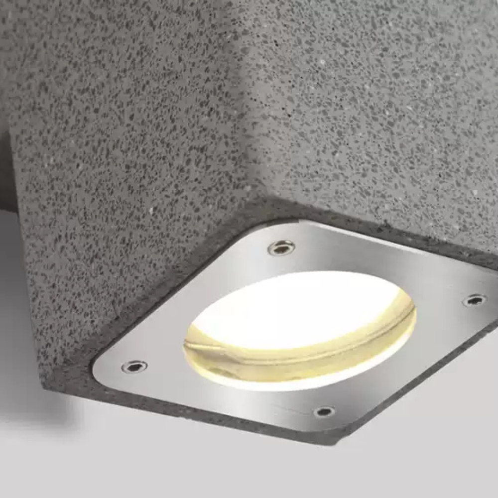 White Finish Minimalist Square Outdoor Wall Light Cement