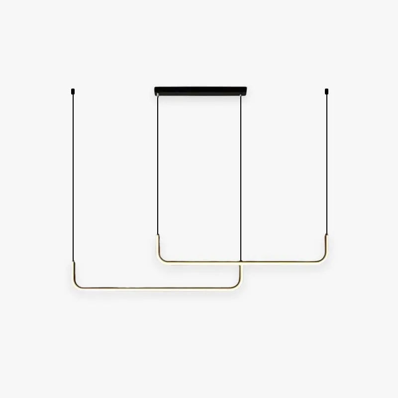 Black Gold Two Tone Finish Modern Linear Pendant Light