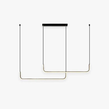 Black Gold Two Tone Finish Modern Linear Pendant Light
