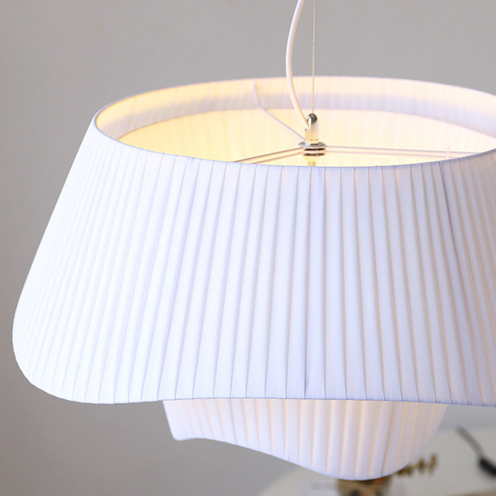 Pendant Light For Warm Glow In French Country Fabric And Metal