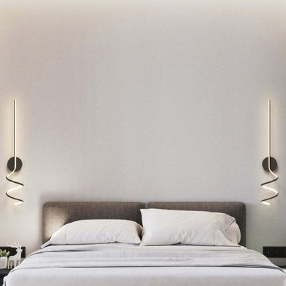 Matte Black And White Spiral LED Art Wall Light