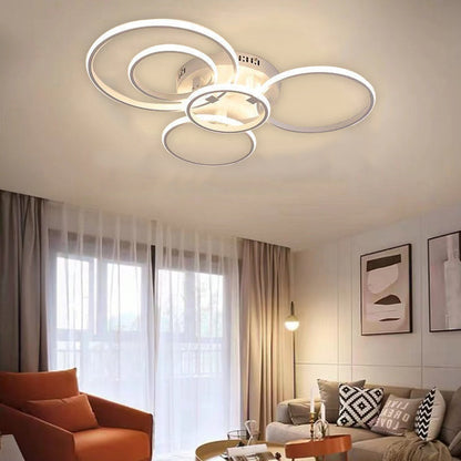 Black And White LED Ceiling Light Overlapping Circle