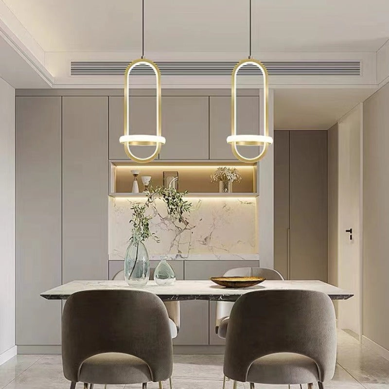 Ambient Glow Diffused Modern Pendant Light Ring With
