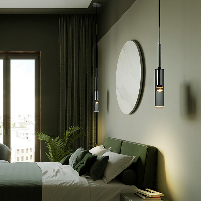 Warm Glow Pendant Wall Light With Premium Black Glass
