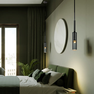 Warm Glow Pendant Wall Light With Premium Black Glass