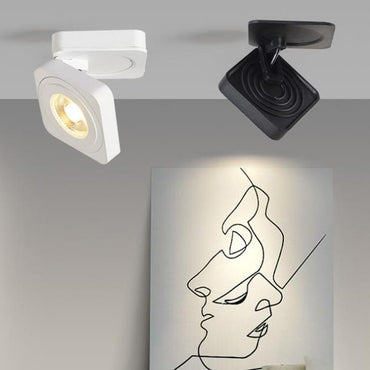 Black And White Adjustable Heads Square Ceiling Spotlight