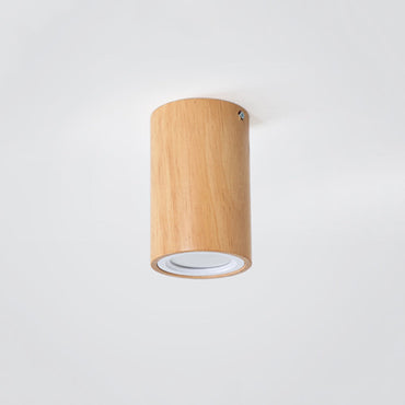 Cylindrical Waterproof Ceiling Wooden Light For Balconies And Corridors