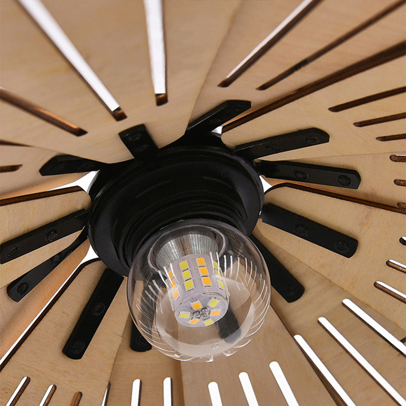 Modern Metal and Wood Retro Pendant Light Fixture