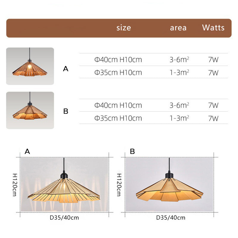Modern Metal and Wood Retro Pendant Light Fixture