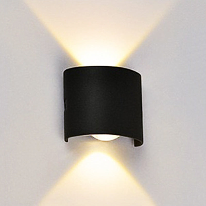 Metal Black And White Waterwave Finish Rectangular Outdoor Wall Light