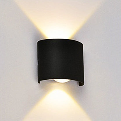 Metal Black And White Waterwave Finish Rectangular Outdoor Wall Light