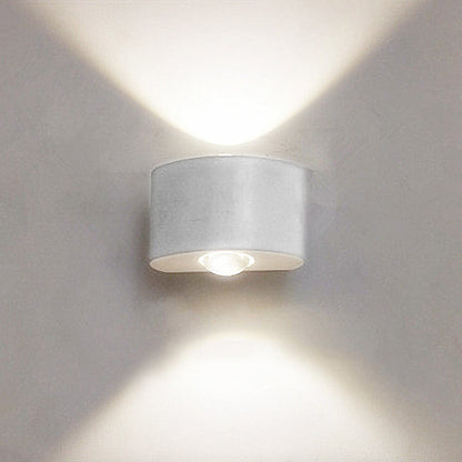 Metal Black And White Waterwave Finish Rectangular Outdoor Wall Light