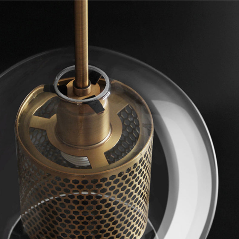 Pendant Light Glass Shade With Soft Glow Gold