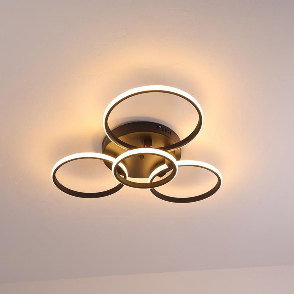 Black And White LED Ceiling Light Overlapping Circle