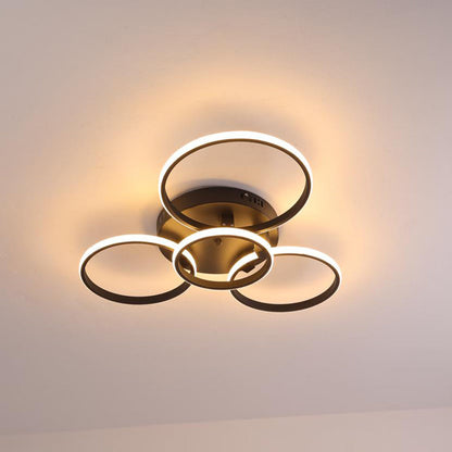 Black And White LED Ceiling Light Overlapping Circle