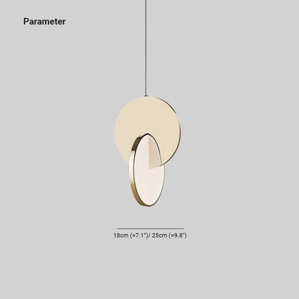 Pendant Light Disc in Gold and Silver with Soft Warm Glow
