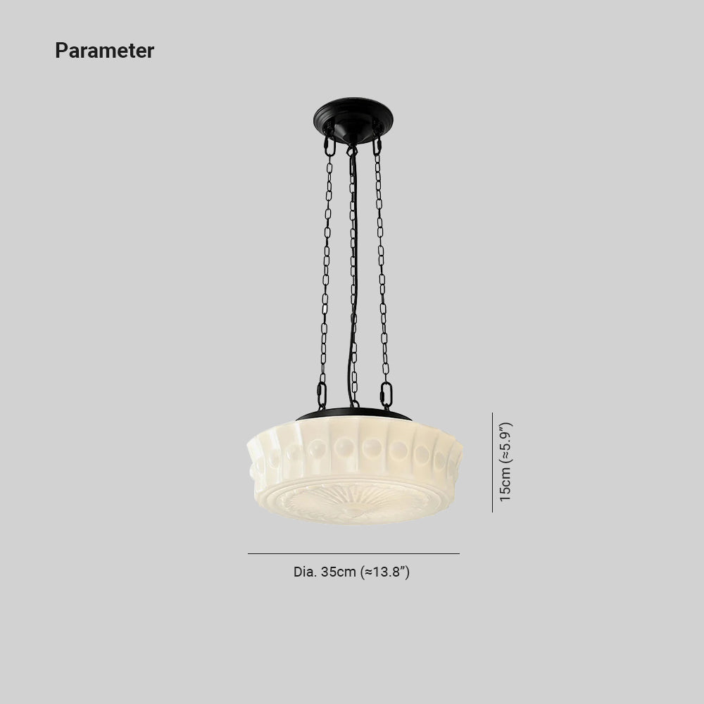 Warm Glow Vintage French Country Dome Pendant Light