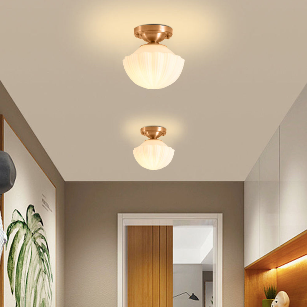 Retro Brass Flush Mount Ceiling Light For Living Dining Bedroom