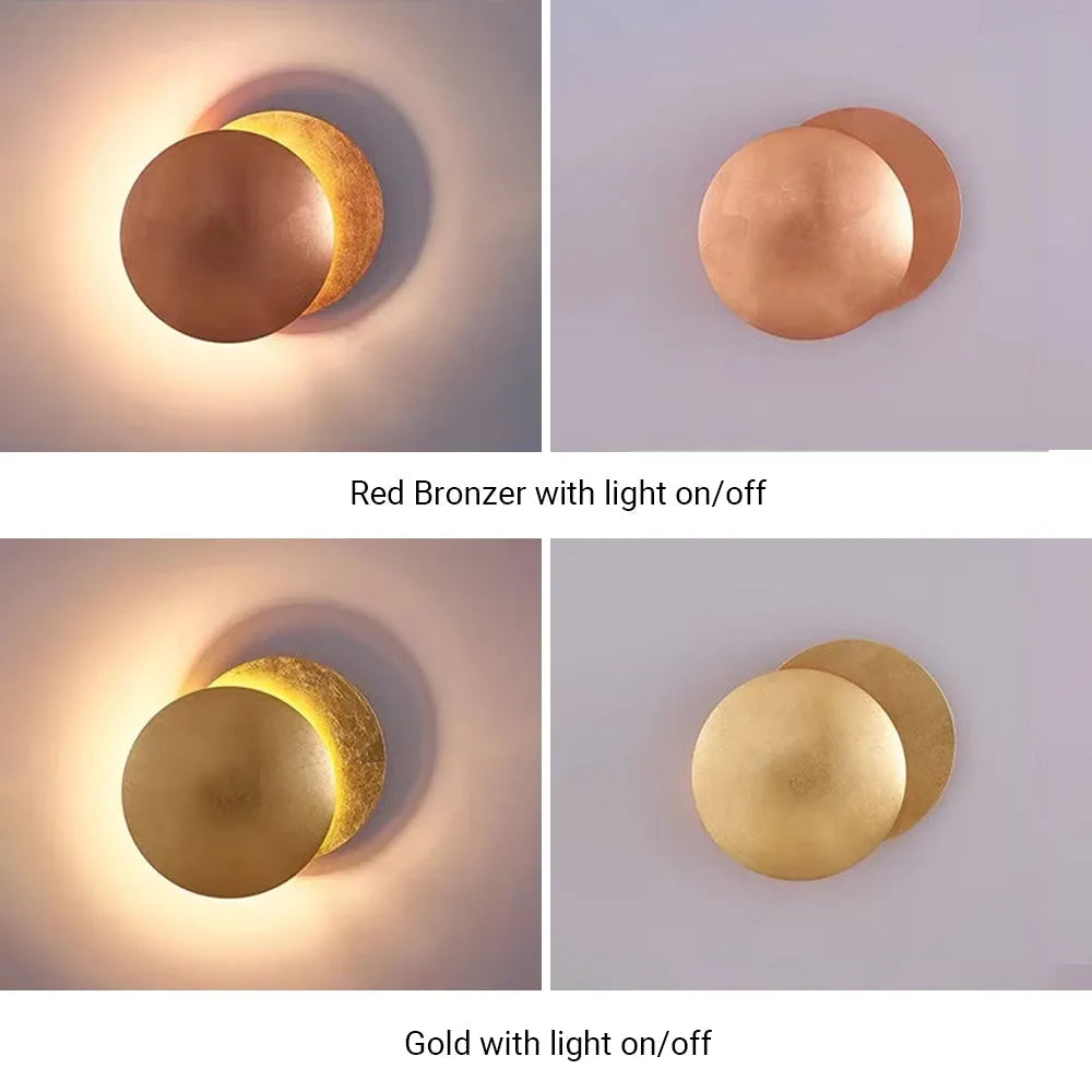 Minimalist Eclipse Moon Round LunaGlow Wall Lamp