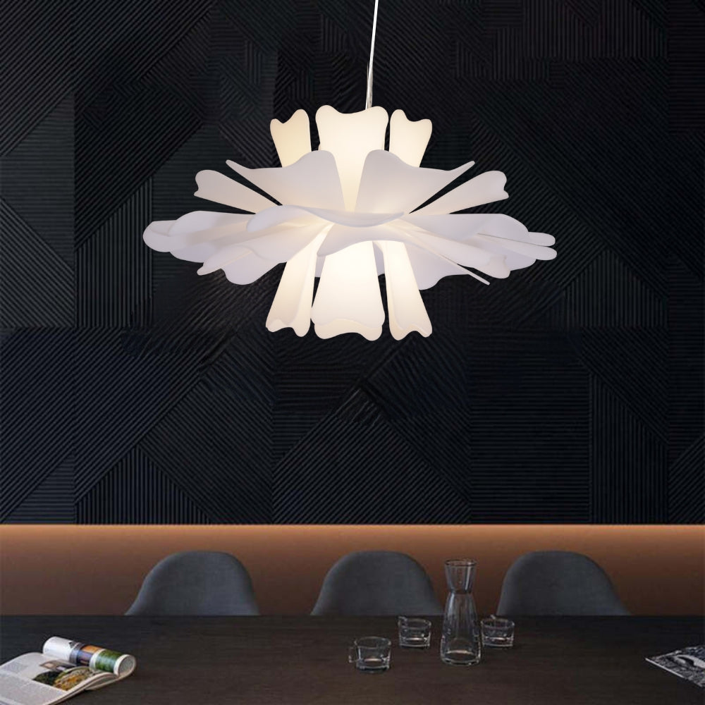 Warm White Glow Pendant Elegant Floral Light With