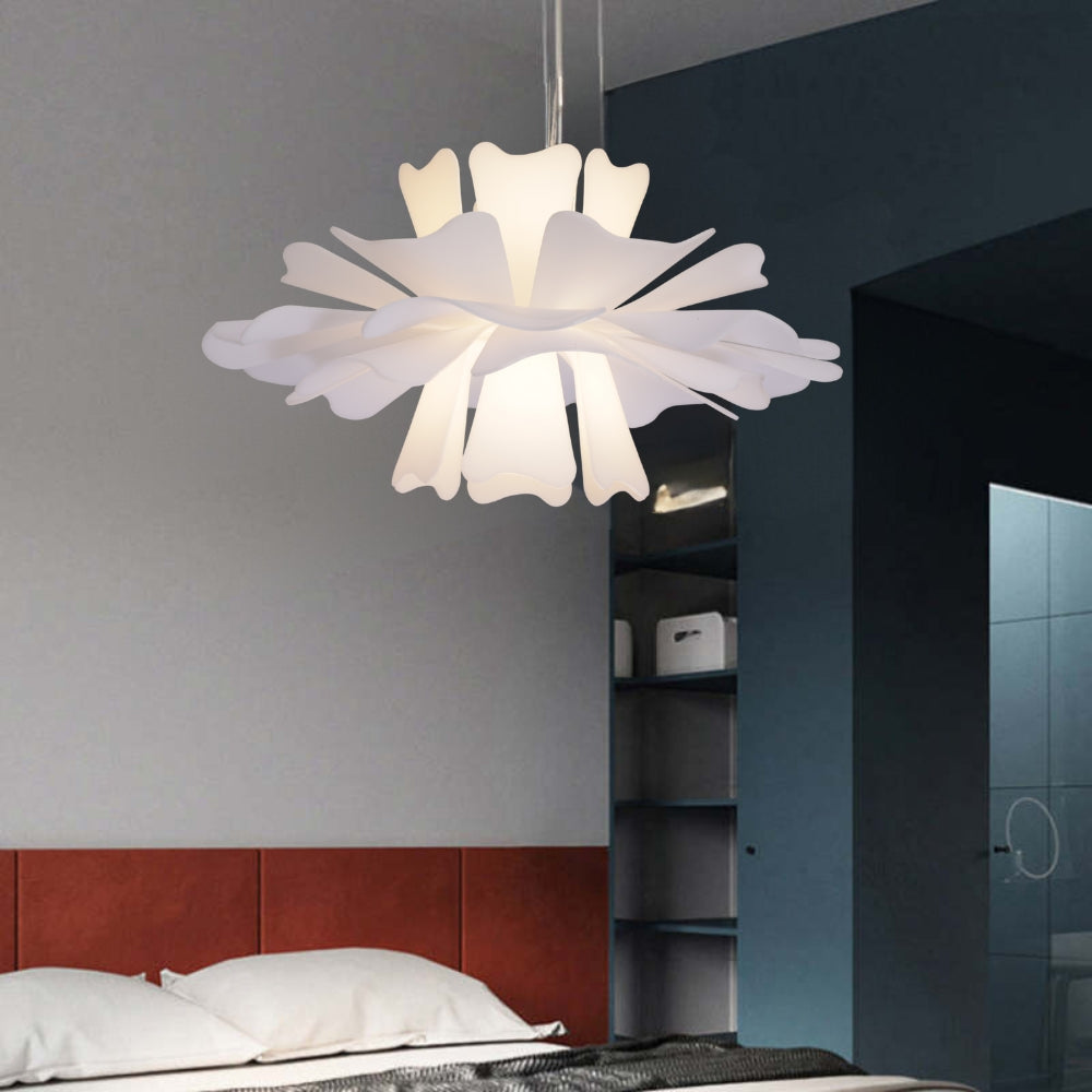 Warm White Glow Pendant Elegant Floral Light With