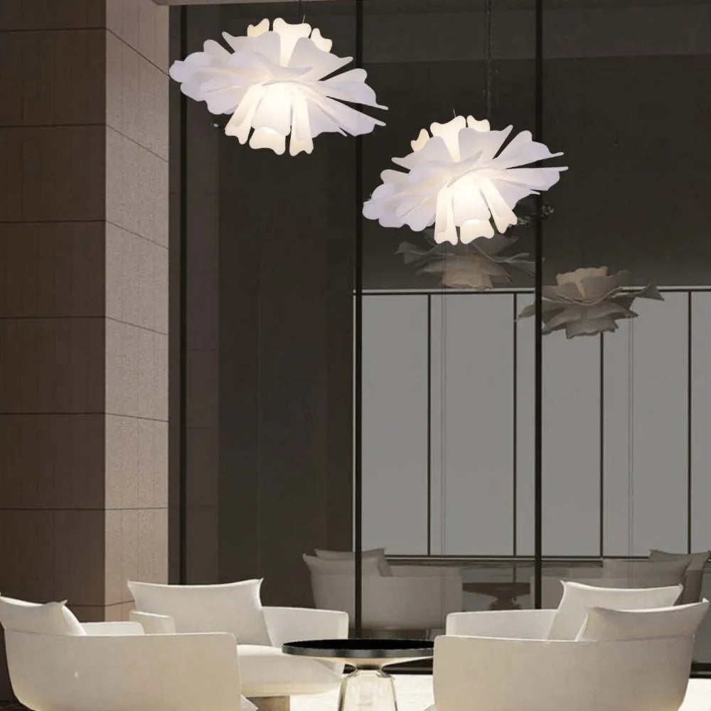 Warm White Glow Pendant Elegant Floral Light With