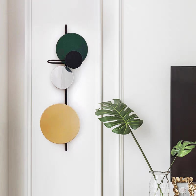 Metal Wall Light For Living Rooms Prism Circular Art Deco