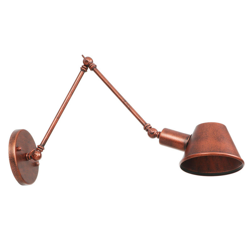 Black Rust Swing Arm Industrial Rotatable Wall Lamp