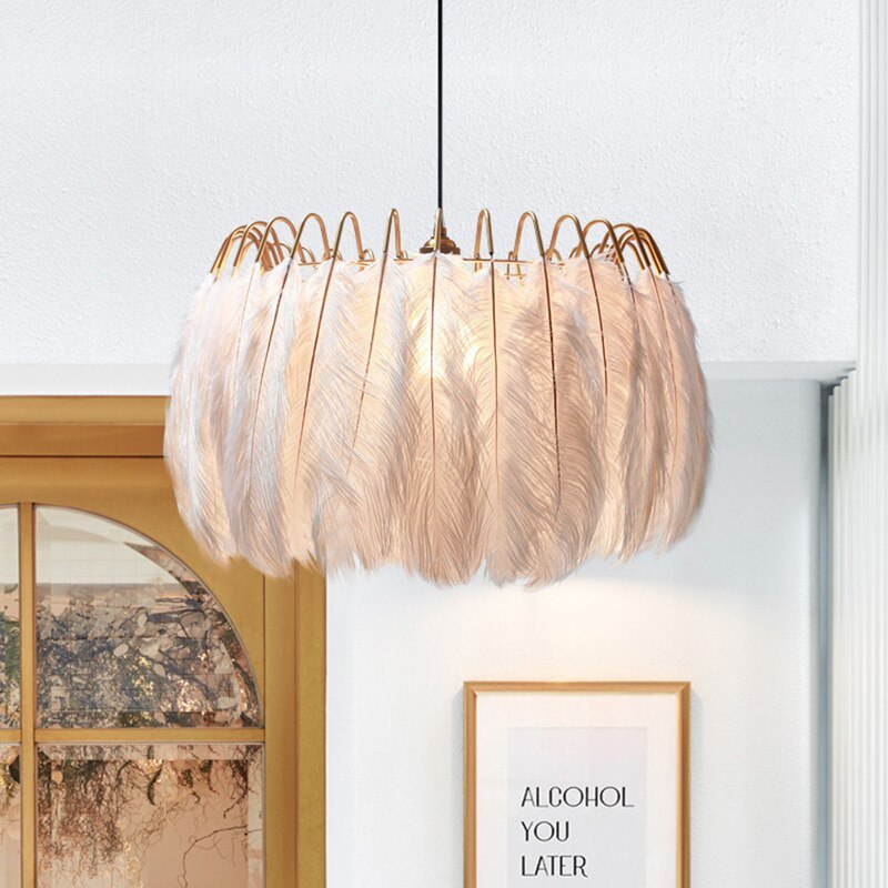 Warm Ambience And Luxurious Soft Glow Elegant Feather Pendant Light