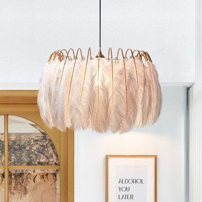Warm Ambience And Luxurious Soft Glow Elegant Feather Pendant Light