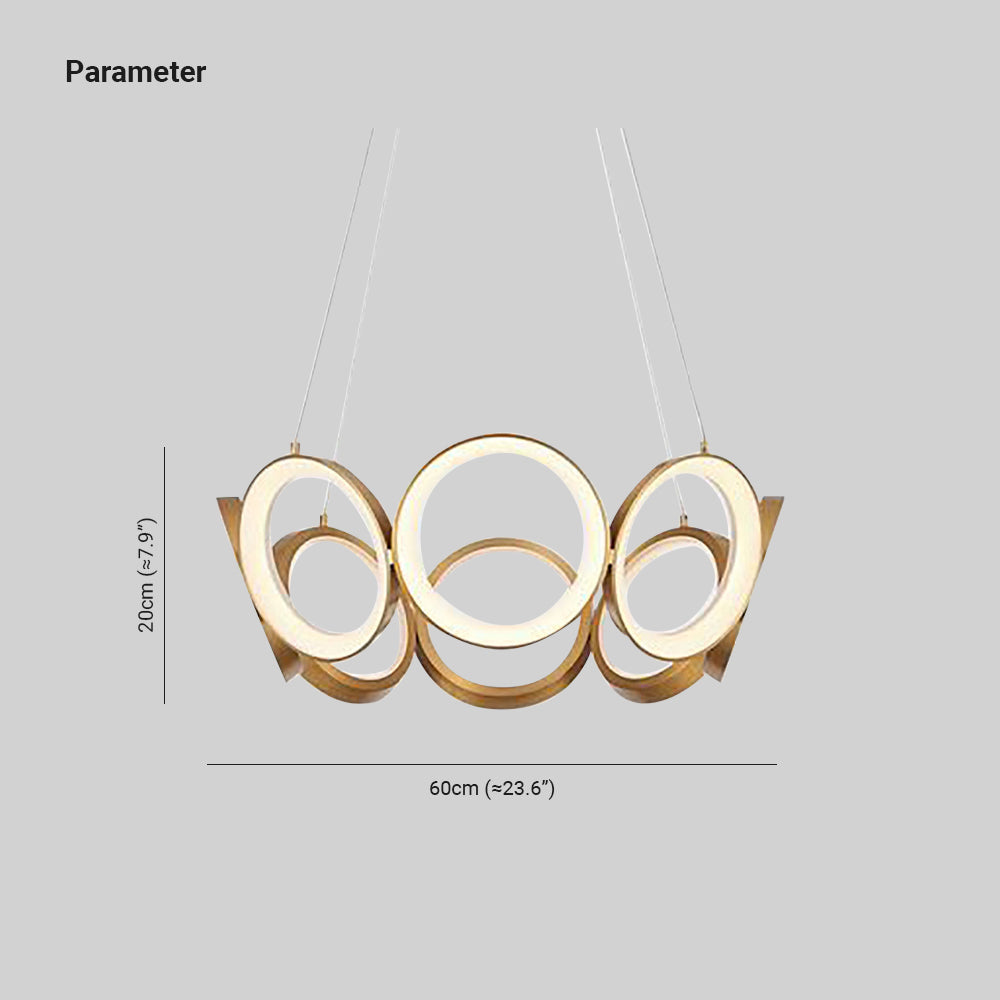 Pendant Light Ring With Warm Gold Glow