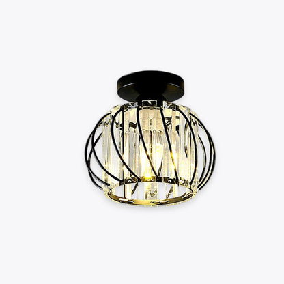 Gold Or Black Finish Luxe Crystal Ceiling Light
