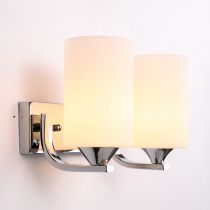 LED Enabled Cylindrical Metal And Glass Vanity Wall Light Black Chrome