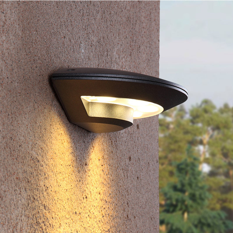 Outdoor Black Metal LED Wall Light Orbit