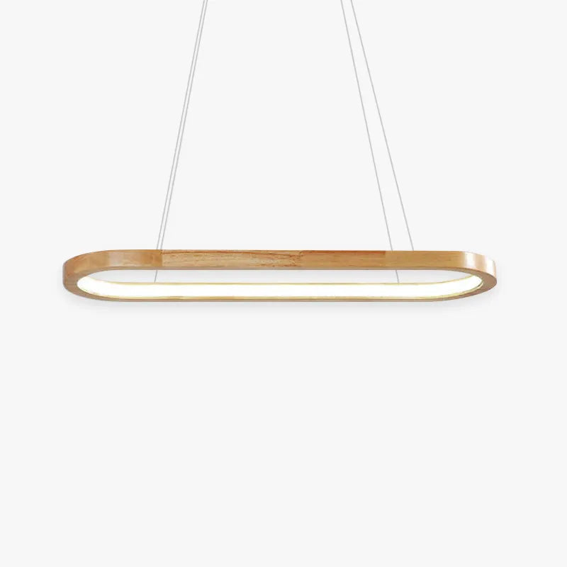 Dimmable Color Temperature Oval Wood Pendant Light